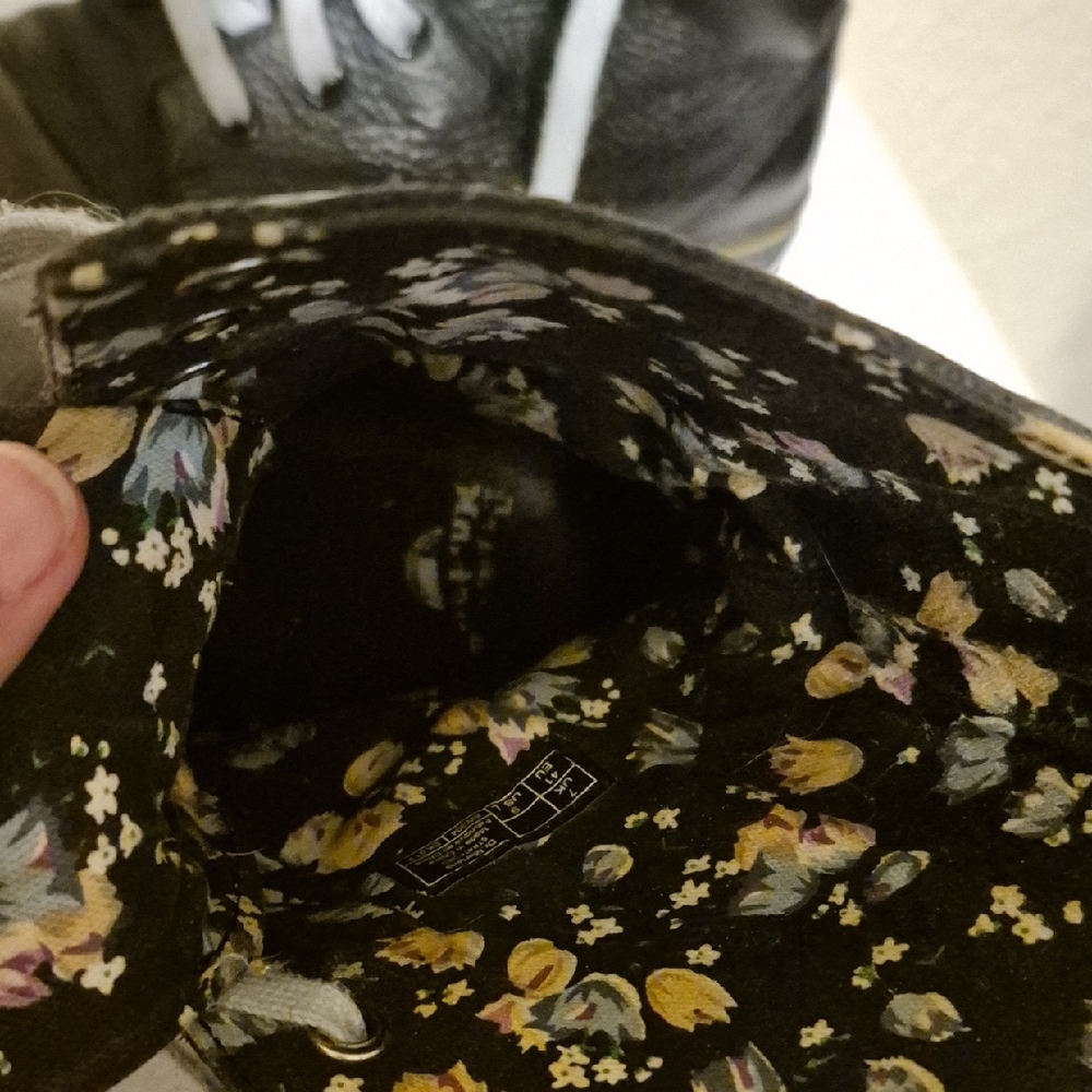 Dr. Martens Black Boots with Blue Floral Interior - Picture 7 of 8